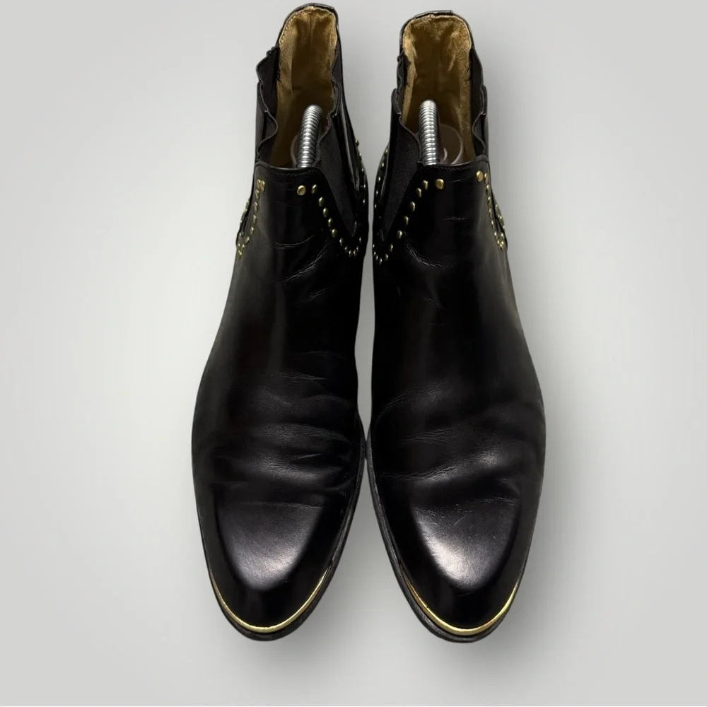 Rare Mezlan Black Leather‎ Studded Chelsea Boots Sz 8